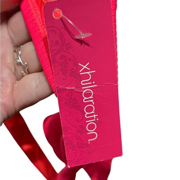 Xhilaration Junior’s Coral Red Front Knot Ribbed Bikini Swim Top, S (0-2), NWT - Picture 4 of 7